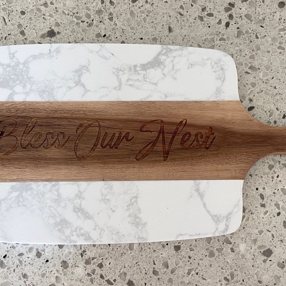 Bless Our Nest  Marble Charcuterie Cheese Board
